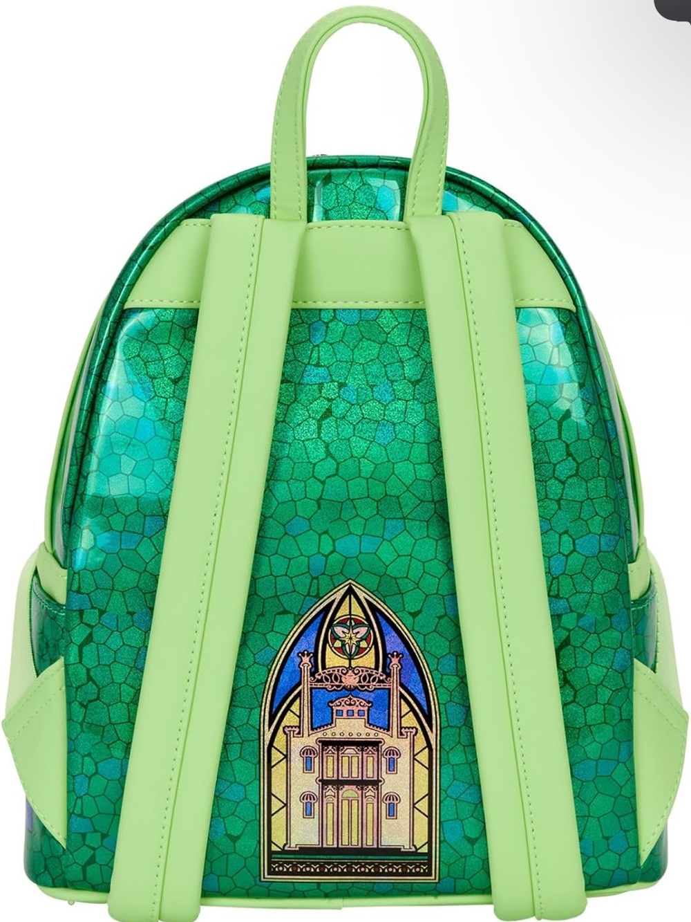 Loungefly Green Tiana Stained Glass Mini Backpack with Bow Ear Accessory *NWT - Picture 6 of 16